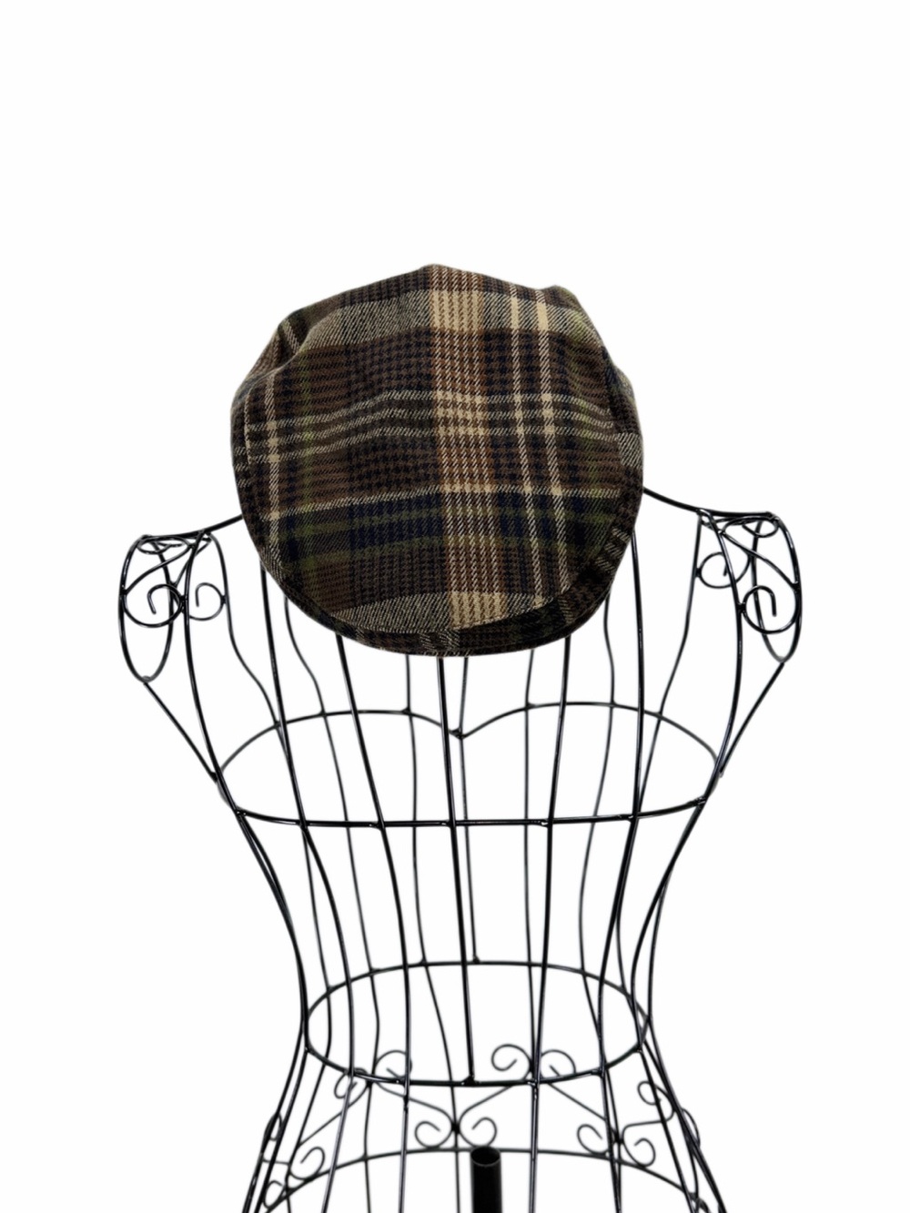 D&Y Plaid Ivy Flat Cap Brown Olive Driving Newsboy Hat